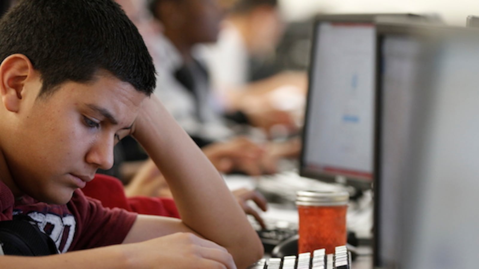 High school students in 12 districts piloted the state's new online platform on Thursday.