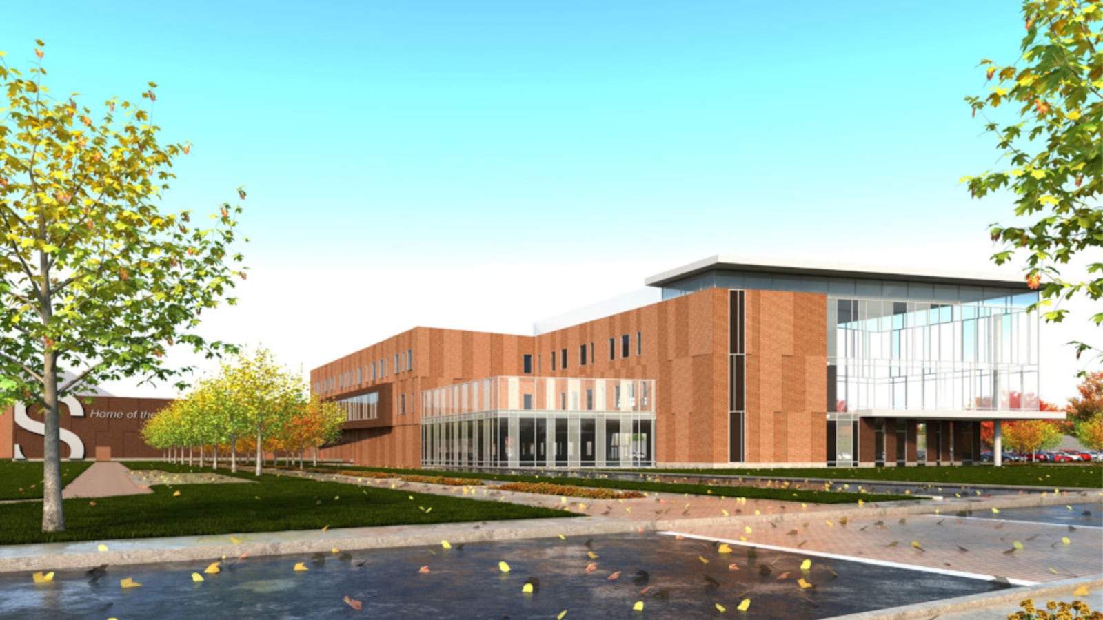 A rendering of the new $85 million high school planned in Englewood.