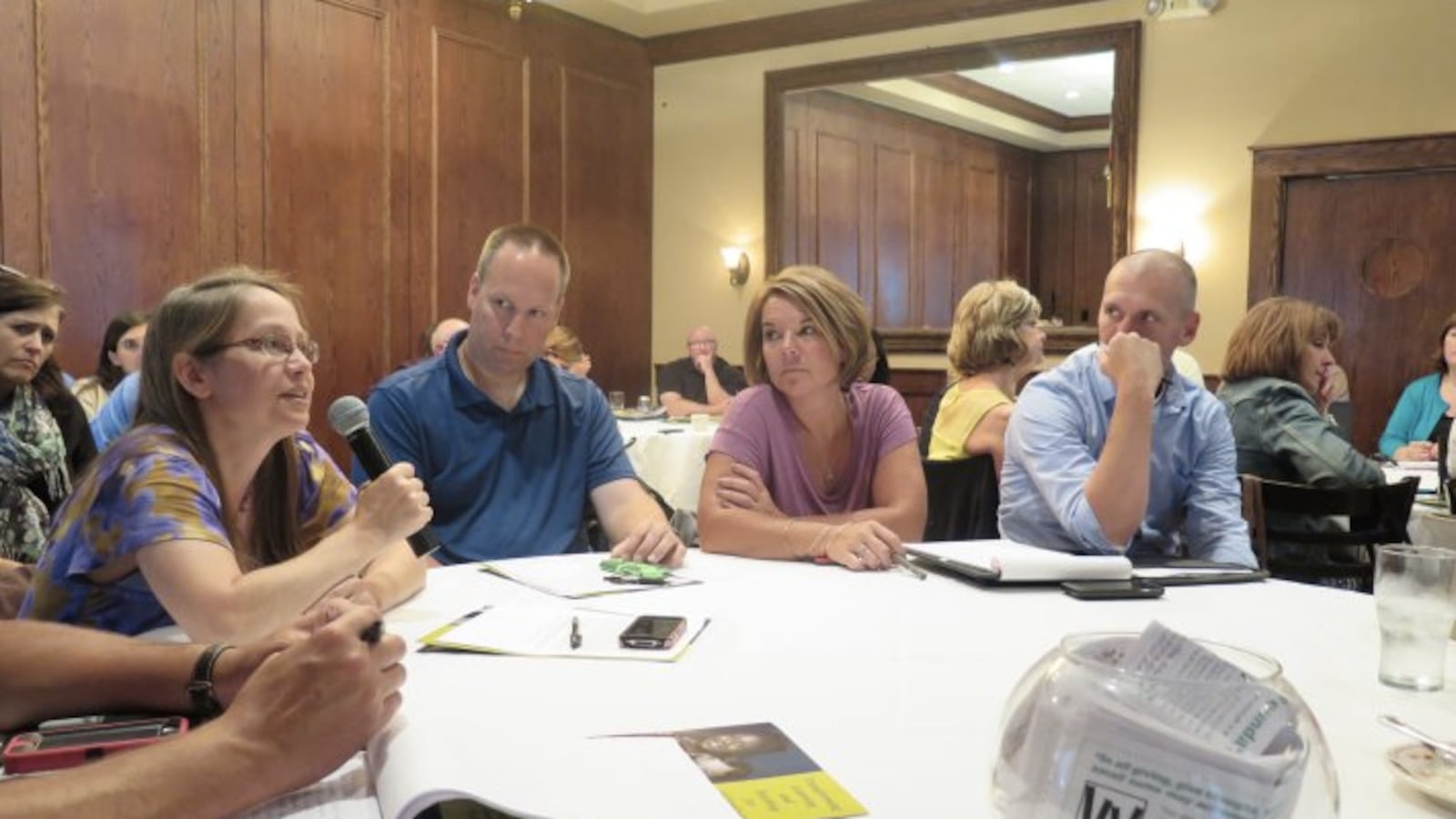 Washington Township teachers meet for IB training last year.