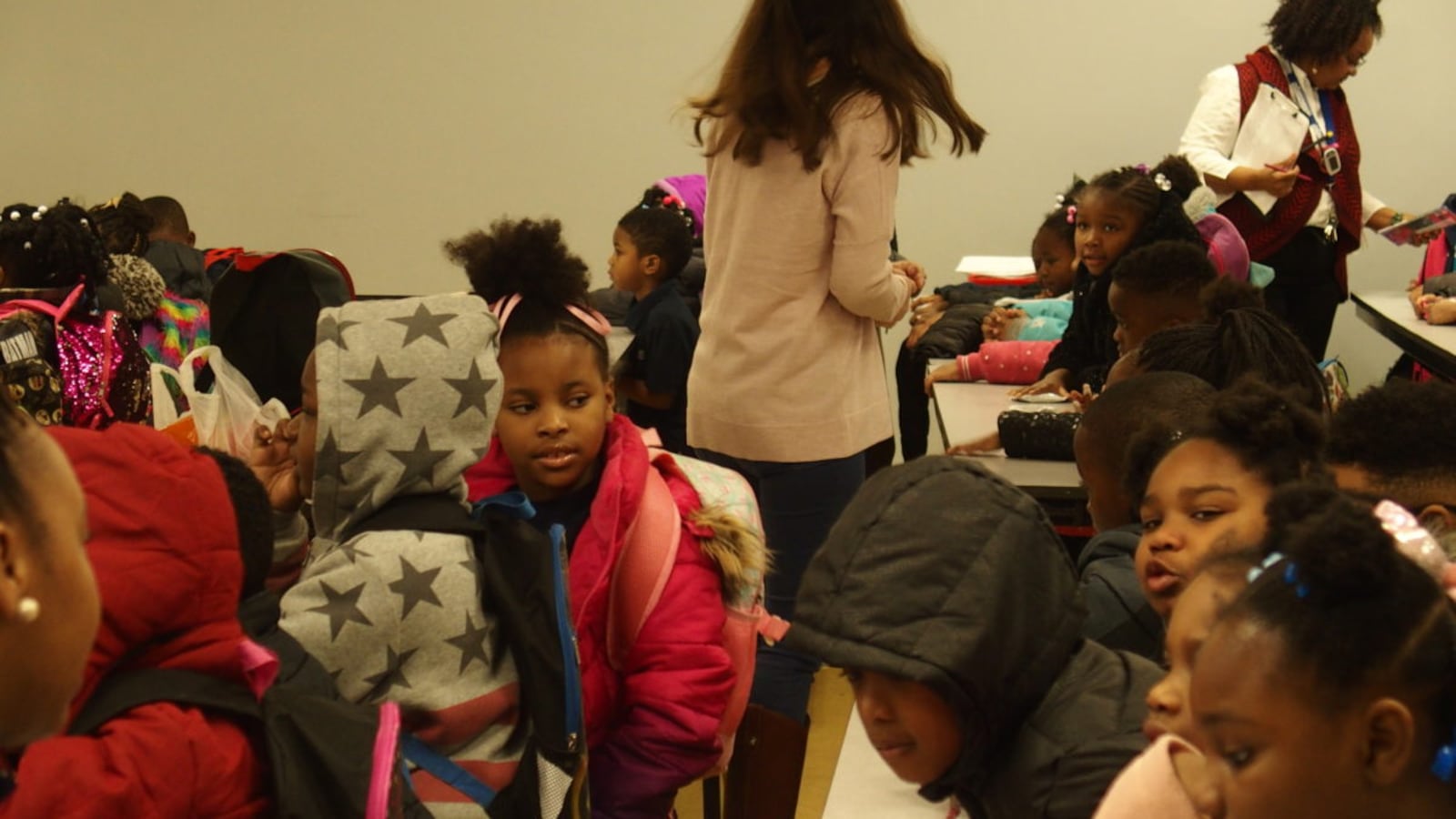 Students arrive for the start of the school day at Memphis Delta Preparatory, one of the charter schools in limbo after the school board deferred a closure vote in October 2018.