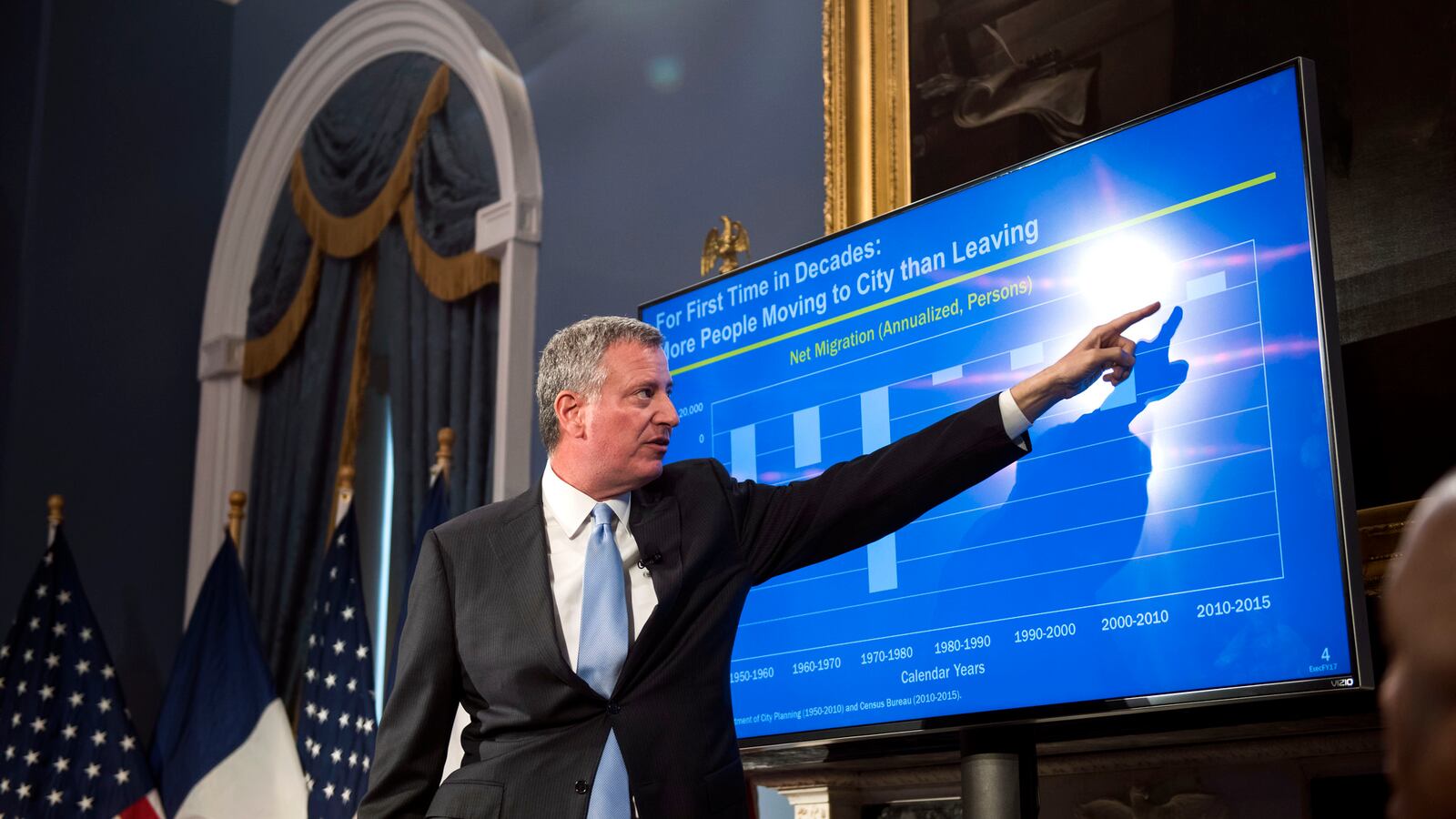 Mayor Bill de Blasio presents the fiscal year 2017 executive budget.