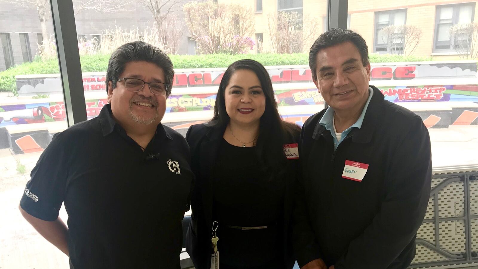 Maria Amador (center) is the incoming principal at Multicultural Academy of Scholarship High School