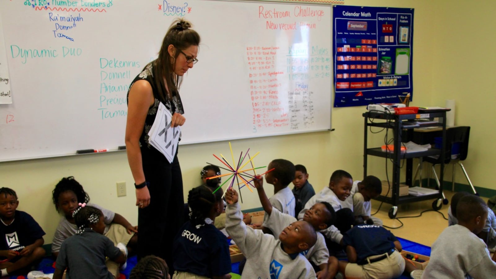 Katie Kaplan's show off their Spielgaben creations.