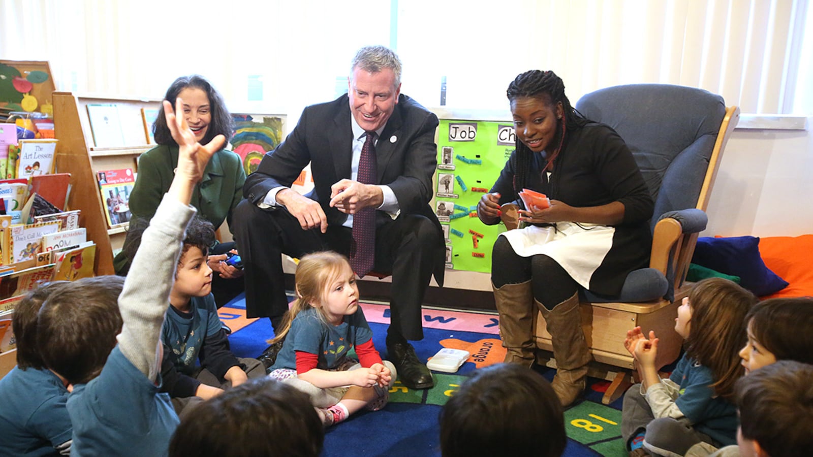 Mayor Bill de Blasio visits Sunnyside Community Services Pre-K in Queens on March 14, 2014.