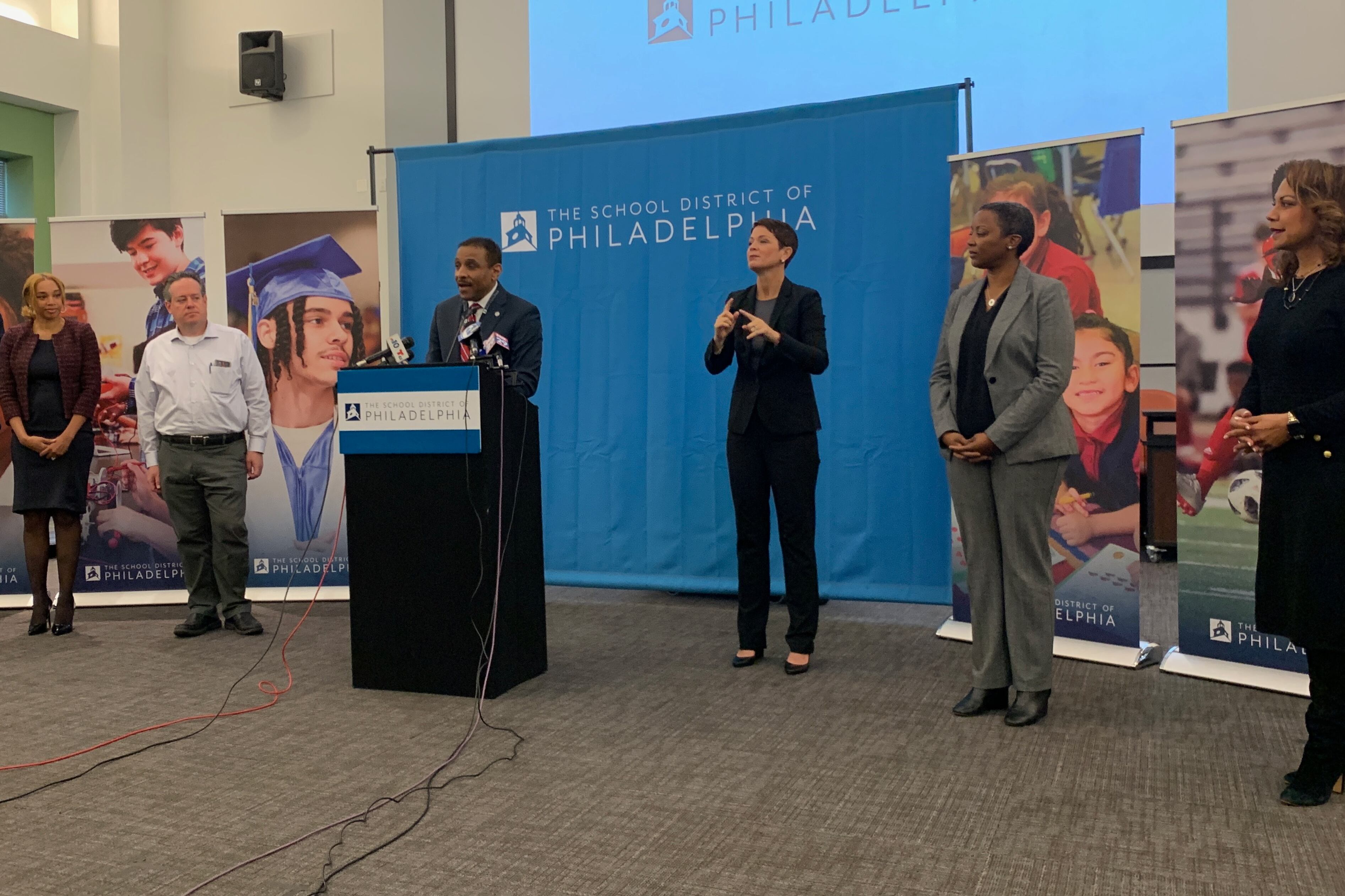 Philadelphia school officials at a press conference