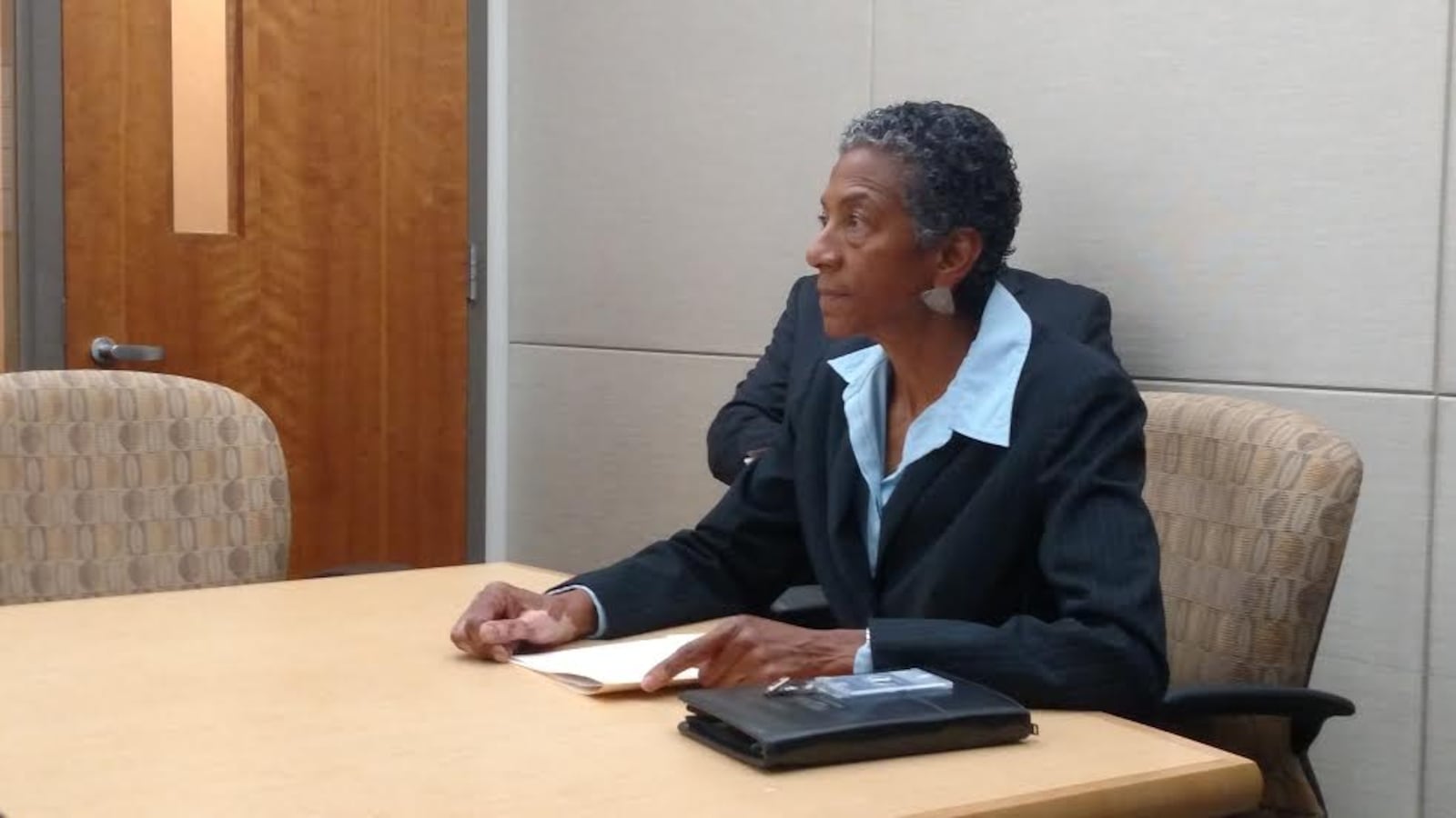 Allegra "Happy" Haynes at the ethics board hearing she requested (Eric Gorski).