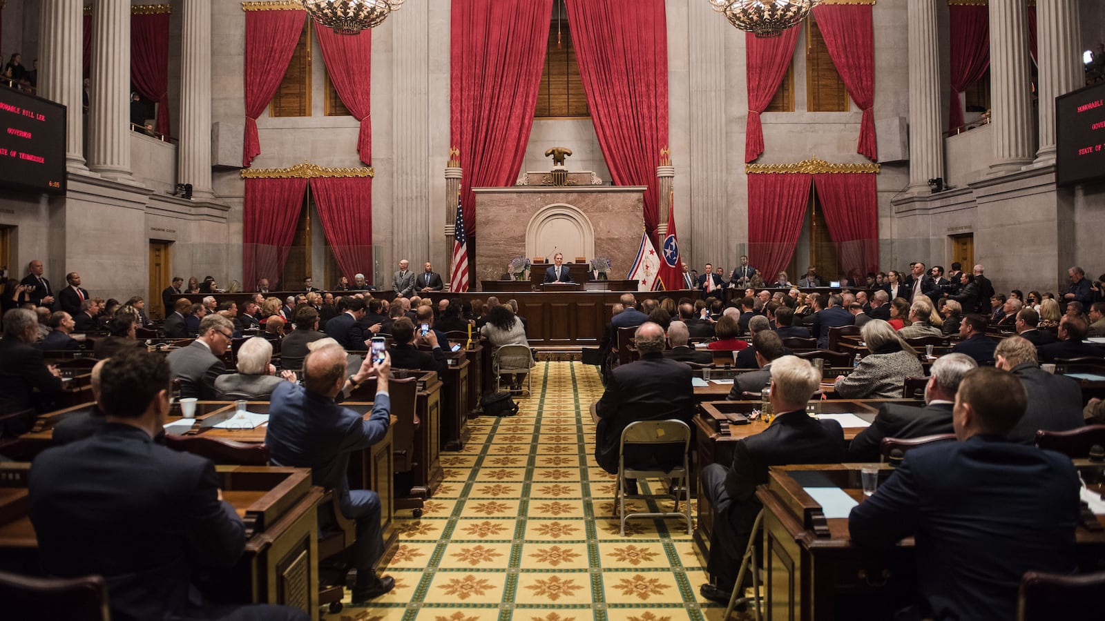 Gov. Bill Lee delivers his State of the State address March 4 before a joint session of the Tennessee General Assembly at the state Capitol in Nashville.