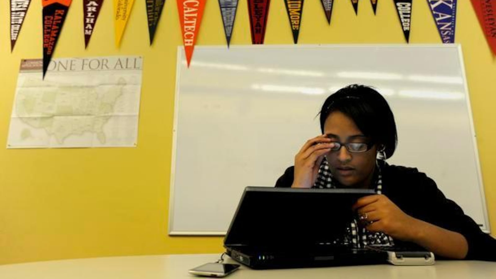 A DSST student works on homework during a study period in this 2010 photo.