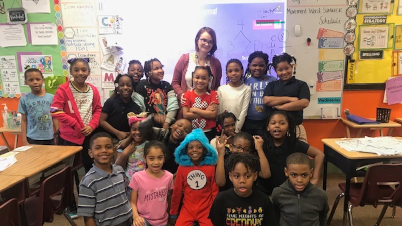 Megan Polson with her students at Legacy Charter Academy.