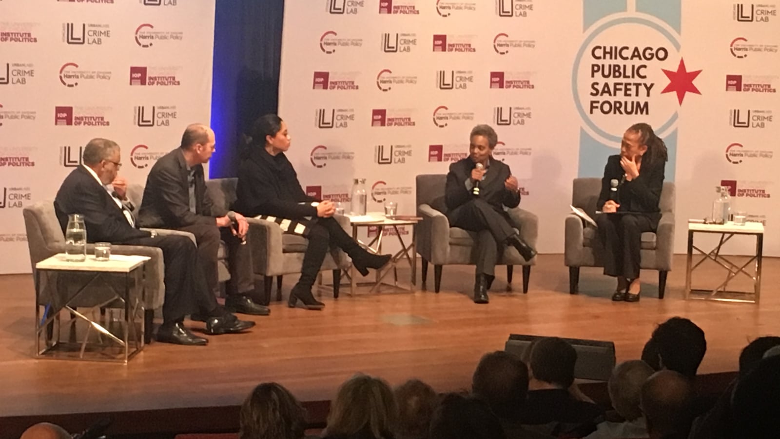 Lori Lightfoot attended a mayoral forum Wednesday focused on public safety, where she floated the idea of using closed schools as police training facilities.