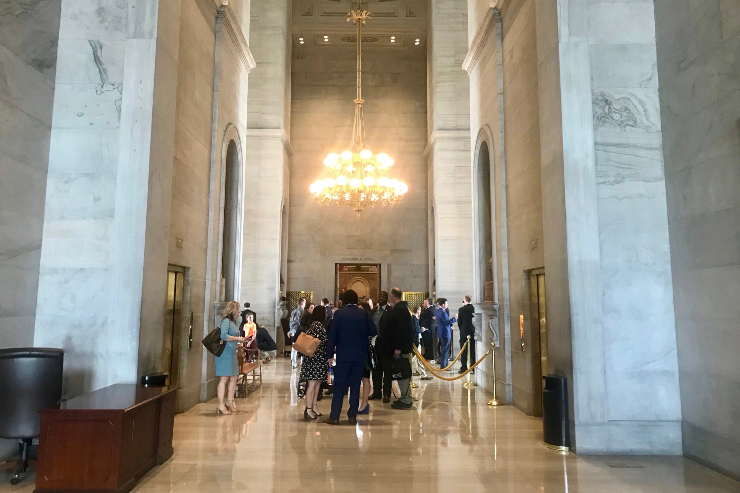The Tennessee State Capitol in downtown Nashville houses chambers for the House and Senate.