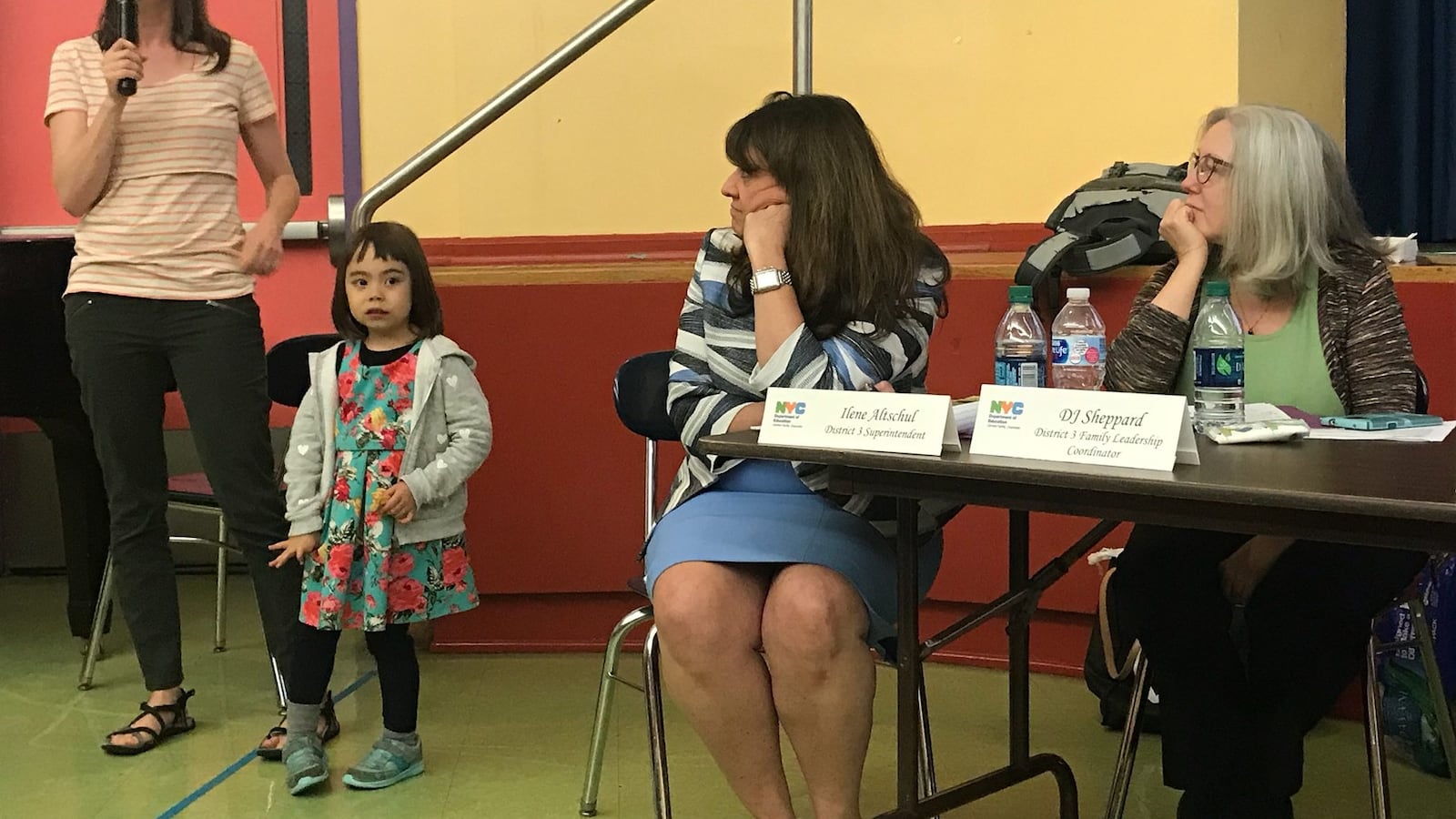 A parent spoke in favor of integration plans for Upper West Side and Harlem middle schools at a Tuesday Community Education Council meeting.