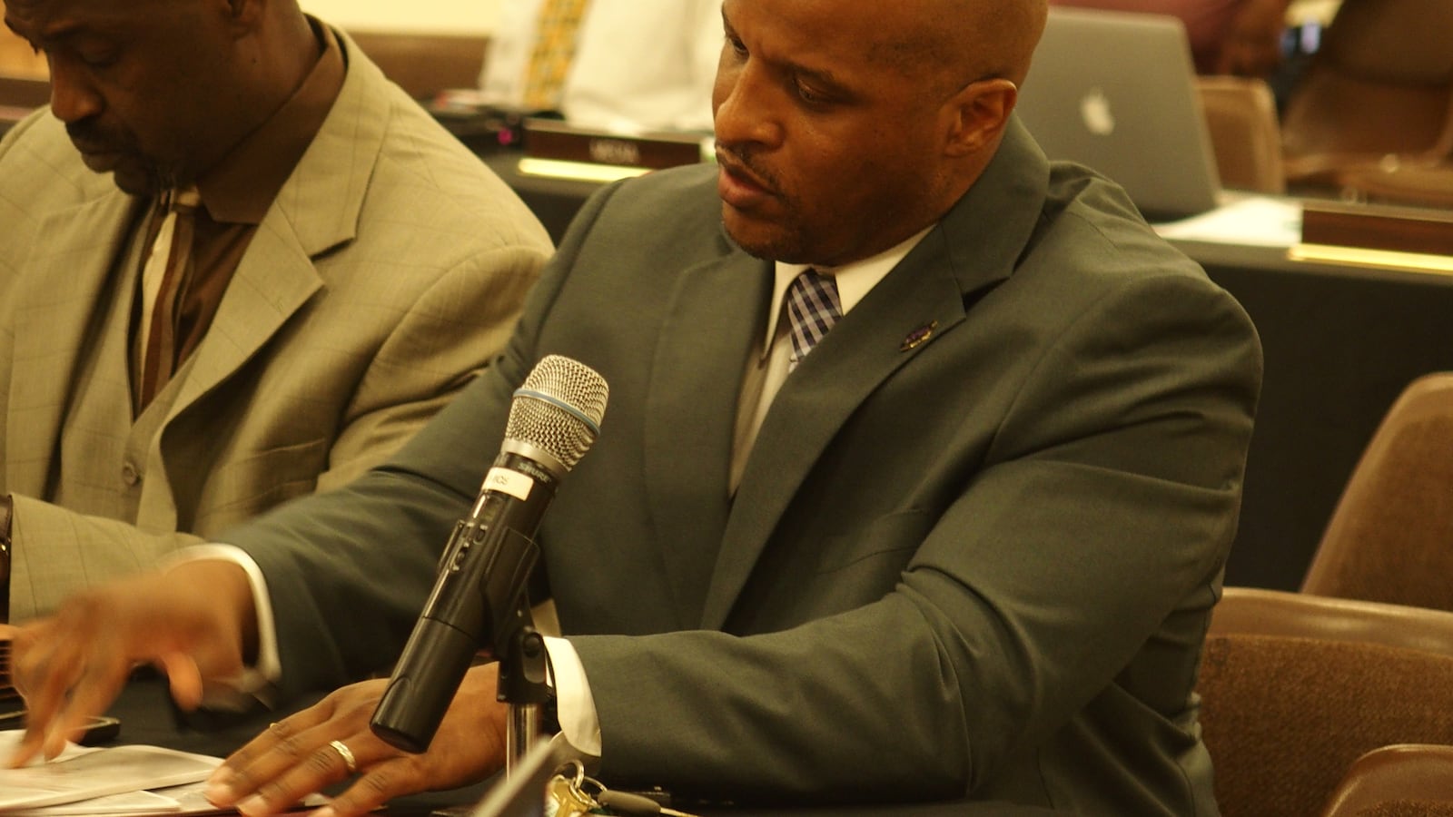 Teli White, former Trezevant High School football coach, before his appeal hearing in June 2018.