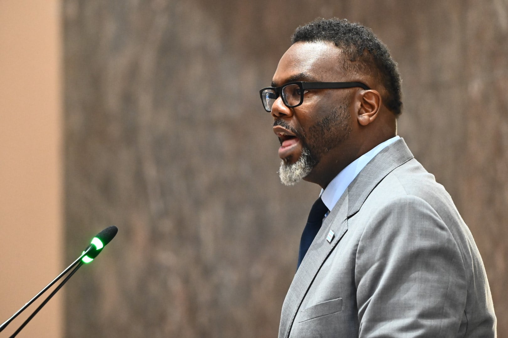 Chicago Mayor Brandon Johnson speaks at City Council.