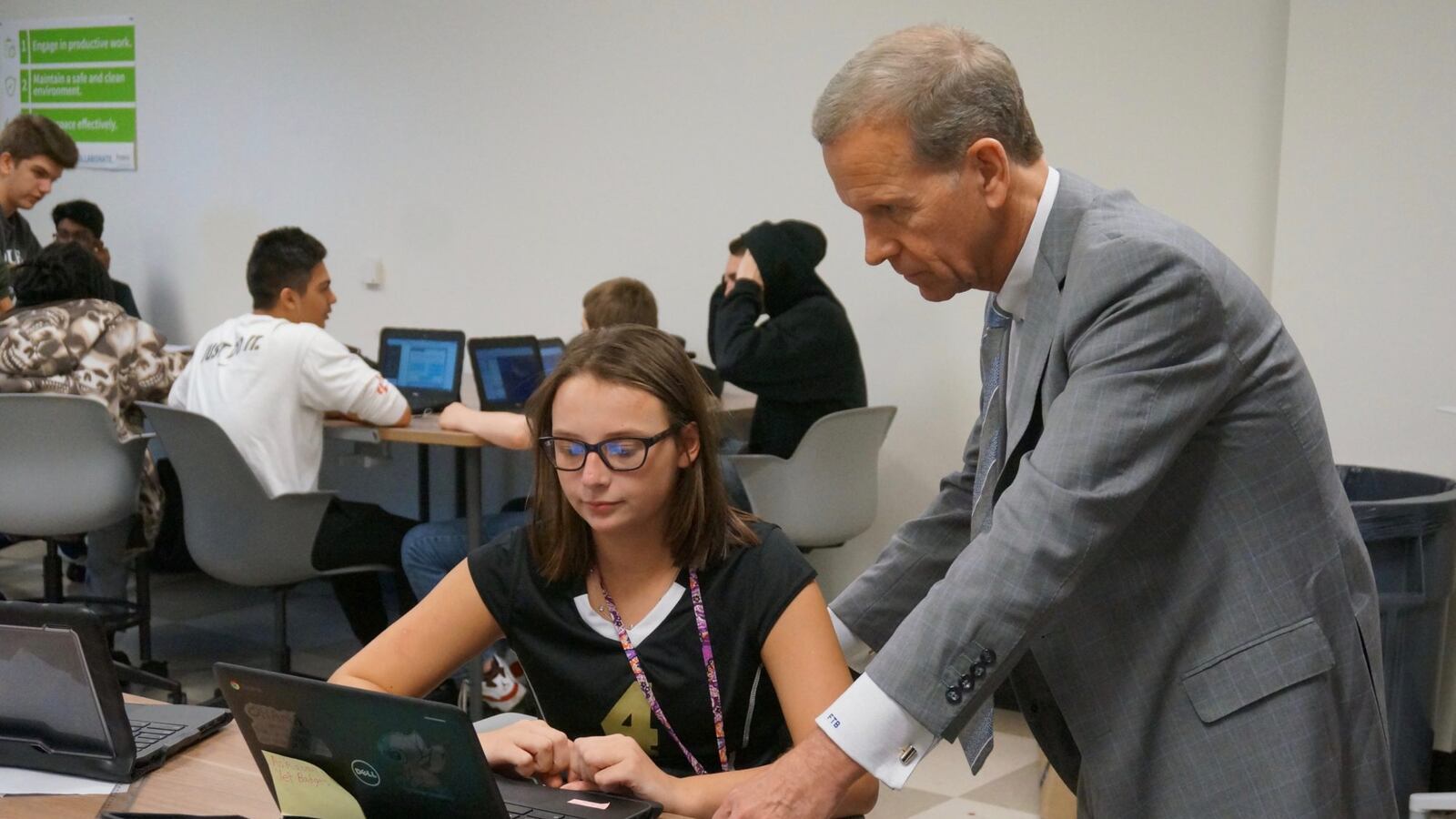 U.S. Department of Education official Frank Brogan visited Purdue Polytechnic High School Wednesday.