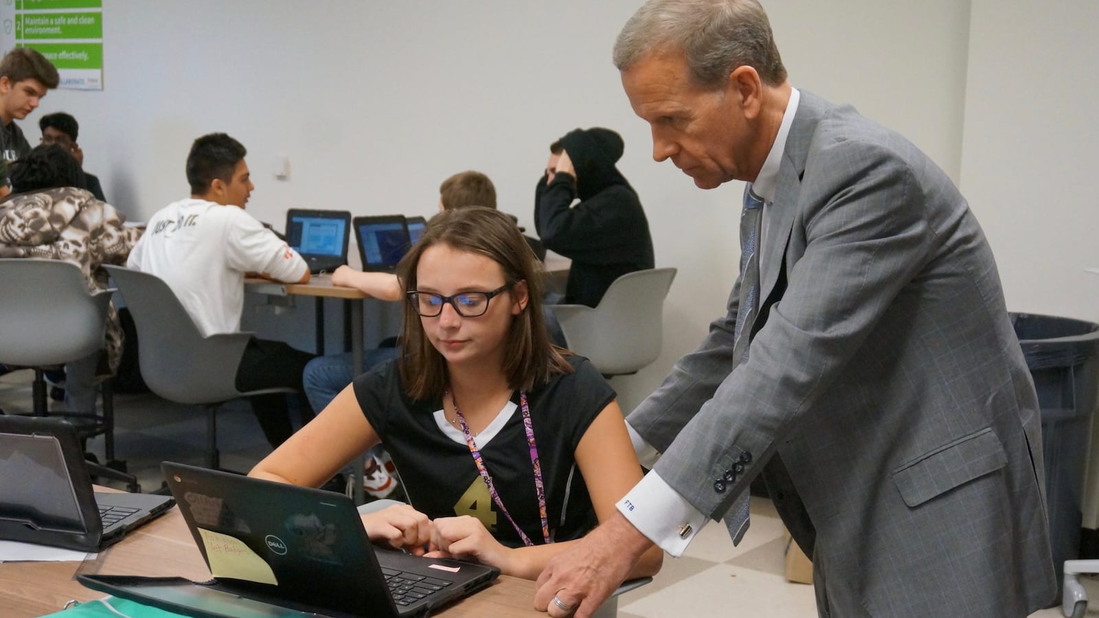 U.S. Department of Education official Frank Brogan visited Purdue Polytechnic High School Wednesday.