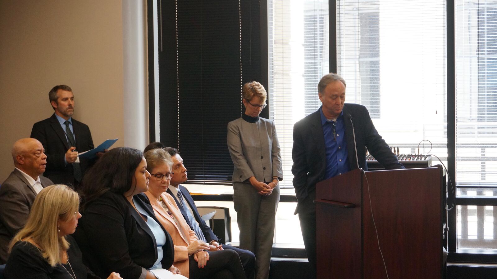 Kevin and Dana Teasley of Geo Academies at the Indiana Charter School Board hearing.