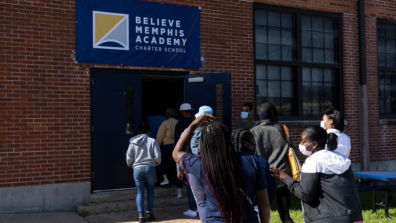 MEMPHIS, TN - April 15, 2021: The Believe Memphis Academy’s Badger Postal Service program delivers meals and school supplies to the students of Believe Memphis Academy.