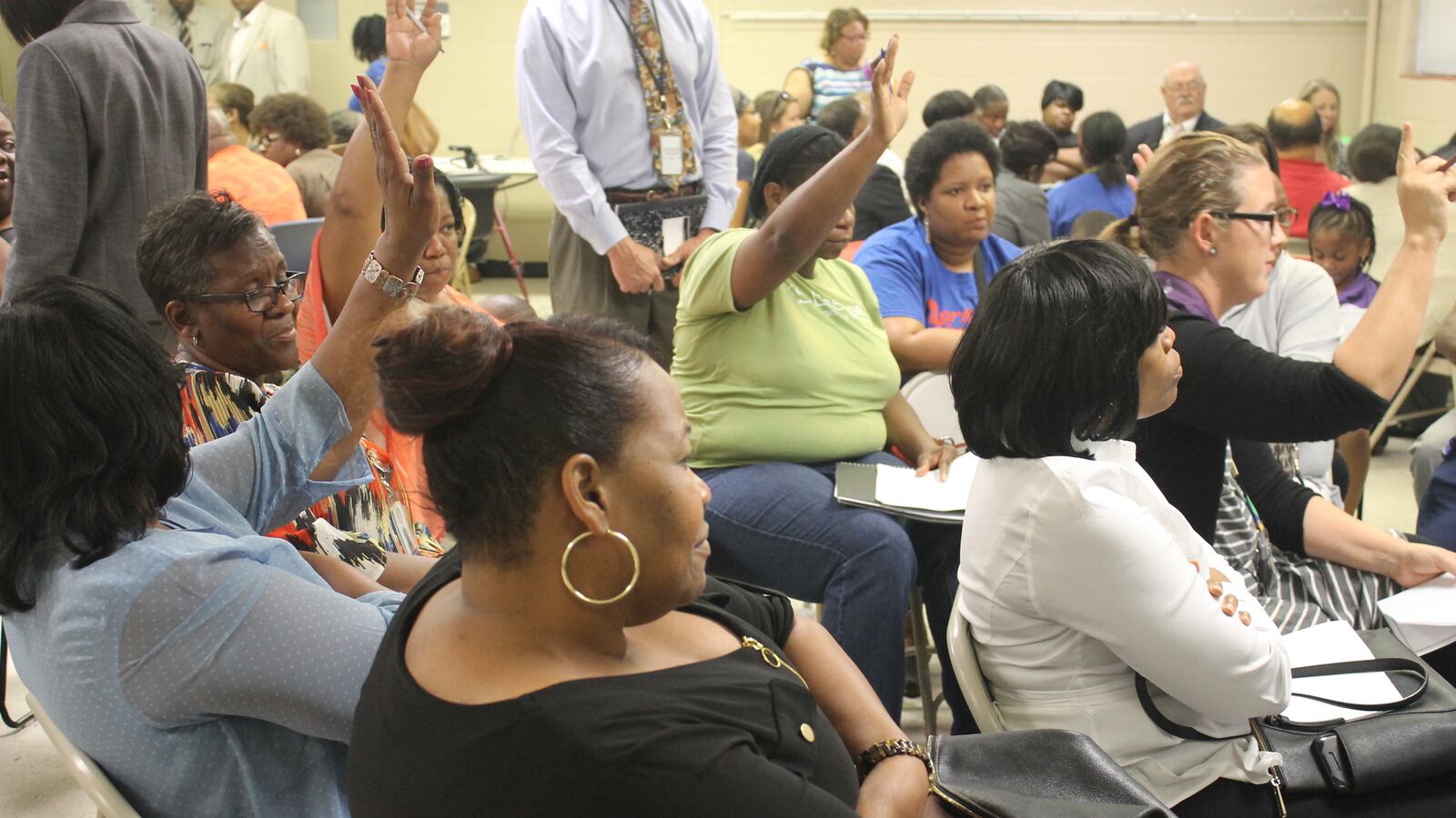 Teachers, parents and other education stakeholders offer input during a community meeting in Frayser about the future of Shelby County Schools.