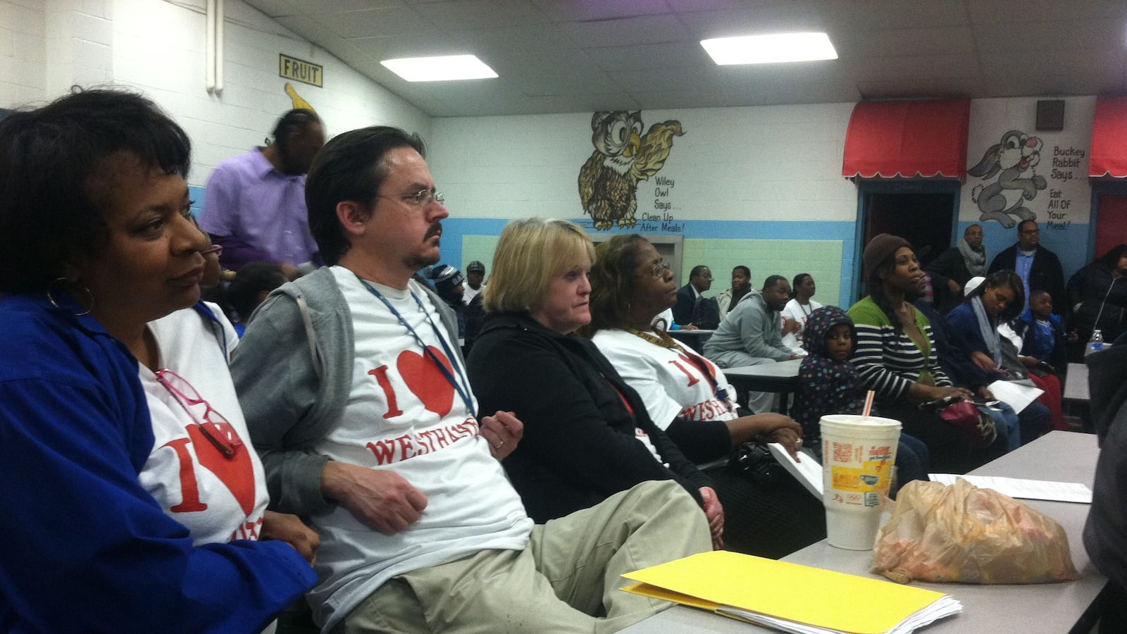 Community members at a meeting hosted by Shelby County school board