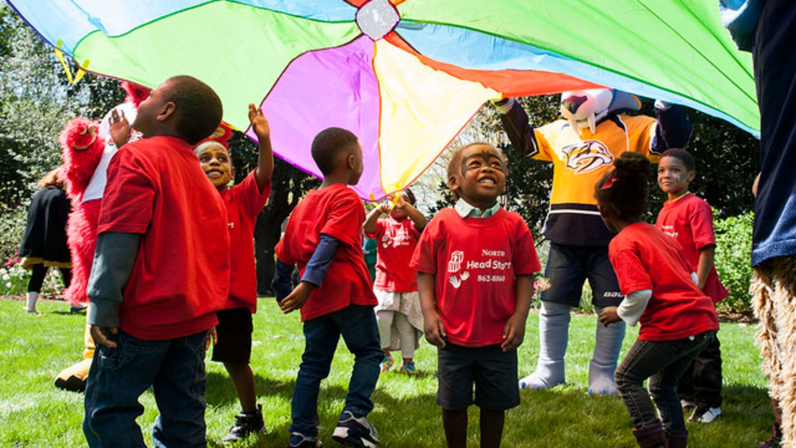 Children in Head Start programs in Nashville enjoy games on the lawn of the governor's mansion in 2017. Tennessee is putting more emphasis on pre-K as a key to reaching statewide reading goals.