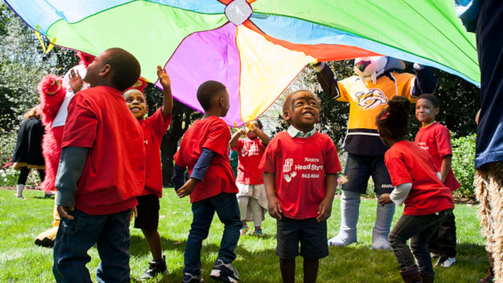 Children in Head Start programs in Nashville enjoy games on the lawn of the governor's mansion in 2017. Tennessee is putting more emphasis on pre-K as a key to reaching statewide reading goals.