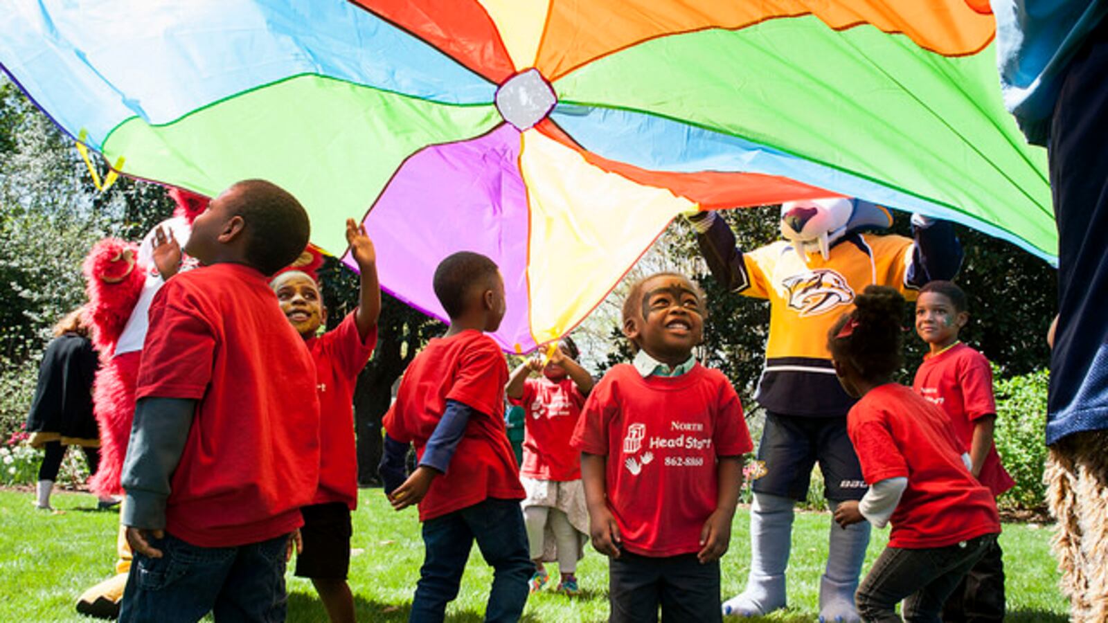 Children in Head Start programs in Nashville enjoy games on the lawn of the governor's mansion in 2017. Tennessee is putting more emphasis on pre-K as a key to reaching statewide reading goals.