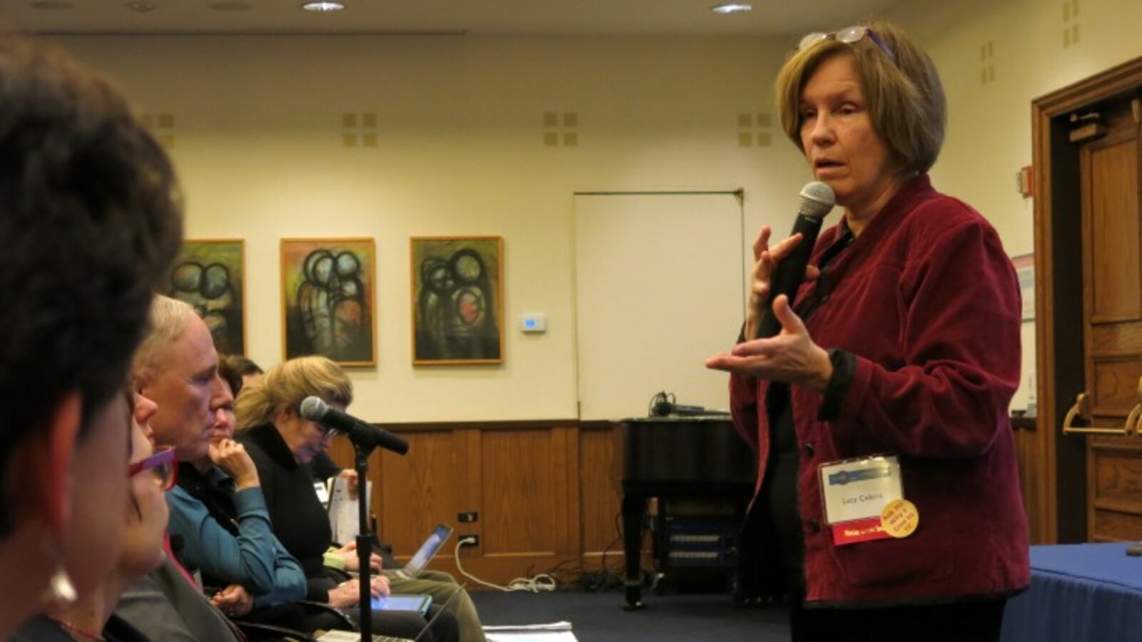 Lucy Calkins gave a talk Thursday about literacy instruction and the Common Core standards.