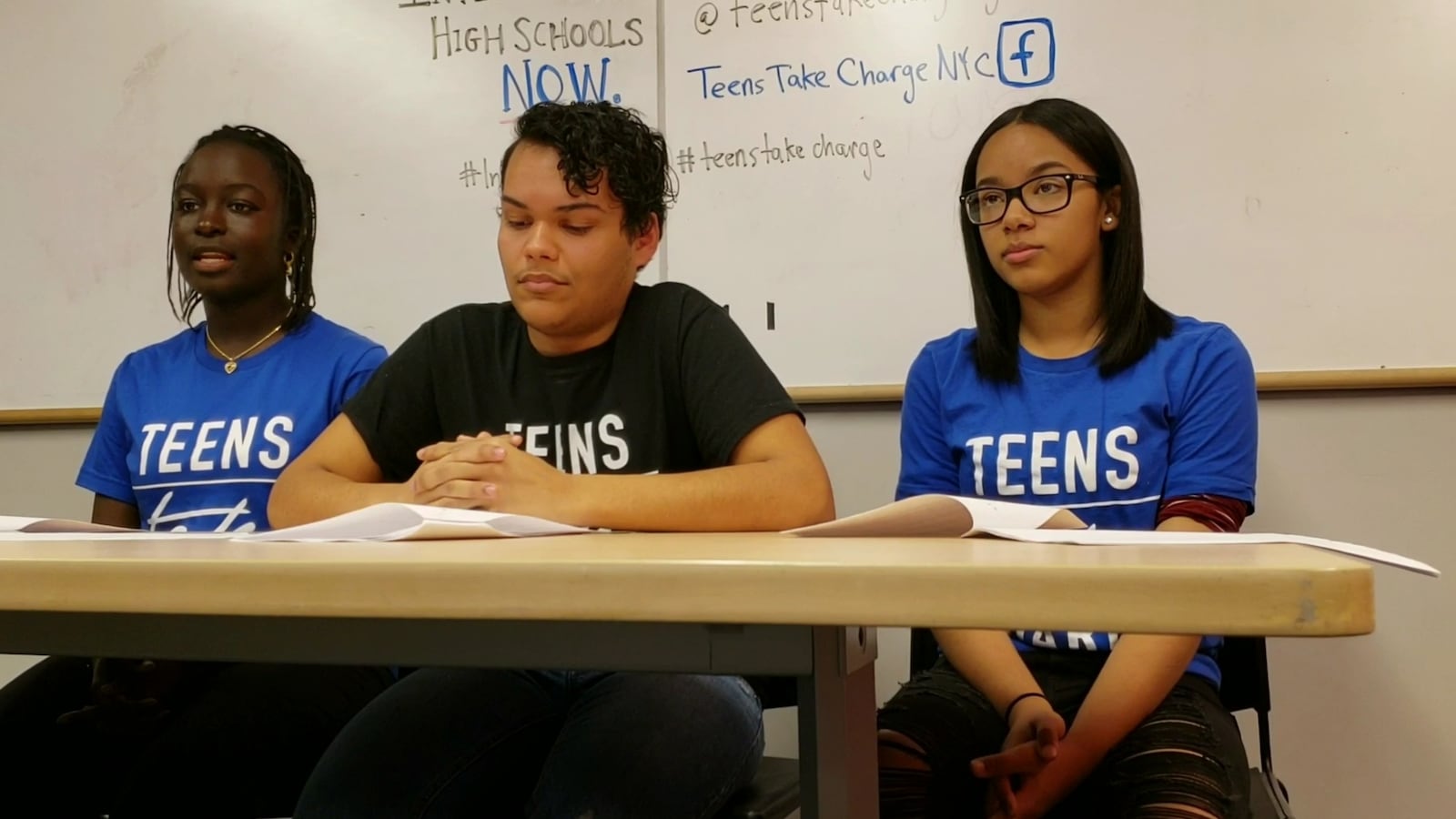 Teens Take Charge members at a "virtual" press conference in New York City on Thursday