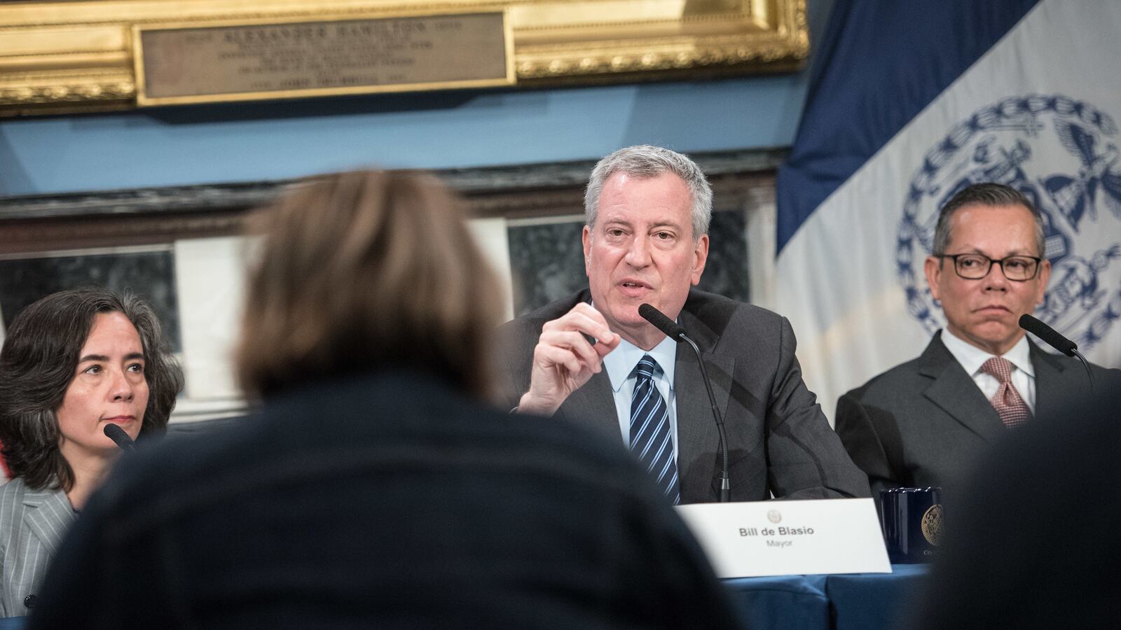Mayor Bill de Blasio holds a media availability on the coronavirus.
