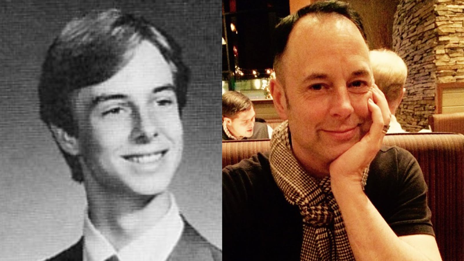 Bill Franklin, Northwest High School Class of 1980, as a high-schooler (left) and as an adult (right).