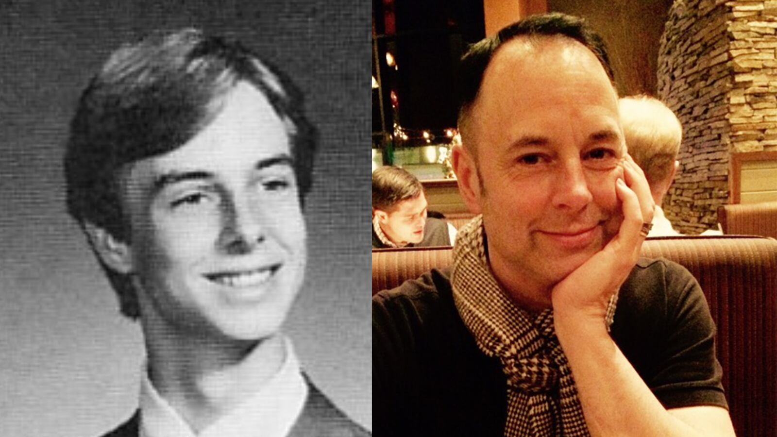 Bill Franklin, Northwest High School Class of 1980, as a high-schooler (left) and as an adult (right).