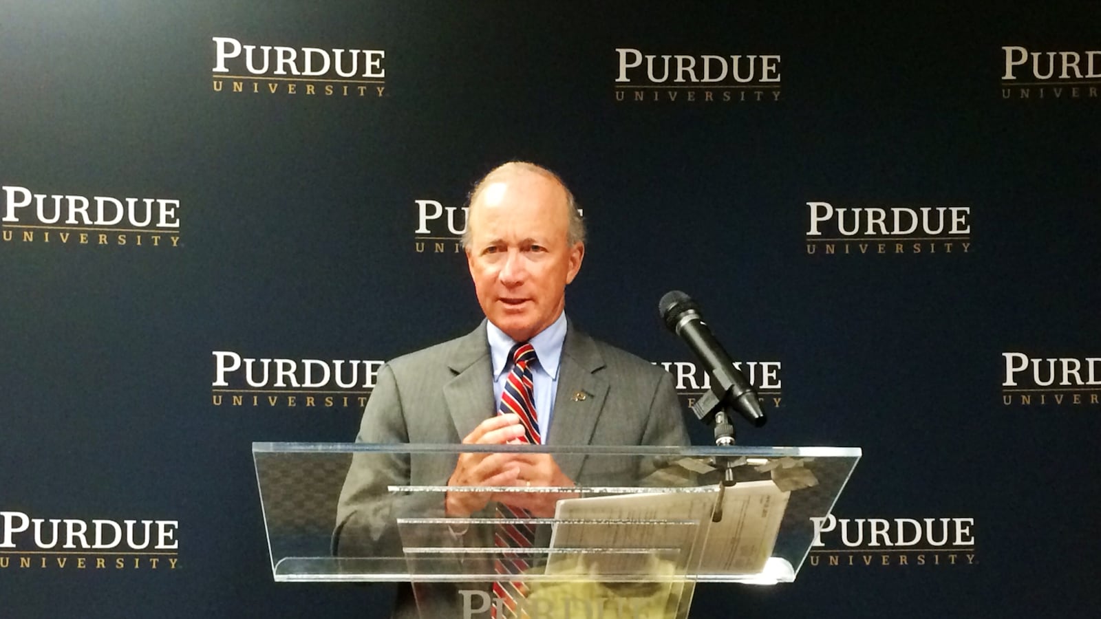 Purdue University President Mitch Daniels announces plans for a Purdue Polytechnic High School in Indianapolis.