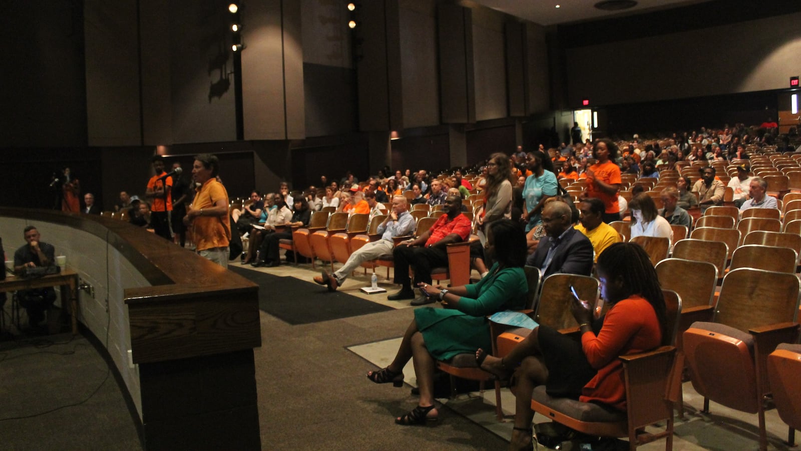 Hundreds of people gathered in the Broad Ripple High School auditorium Tuesday night.