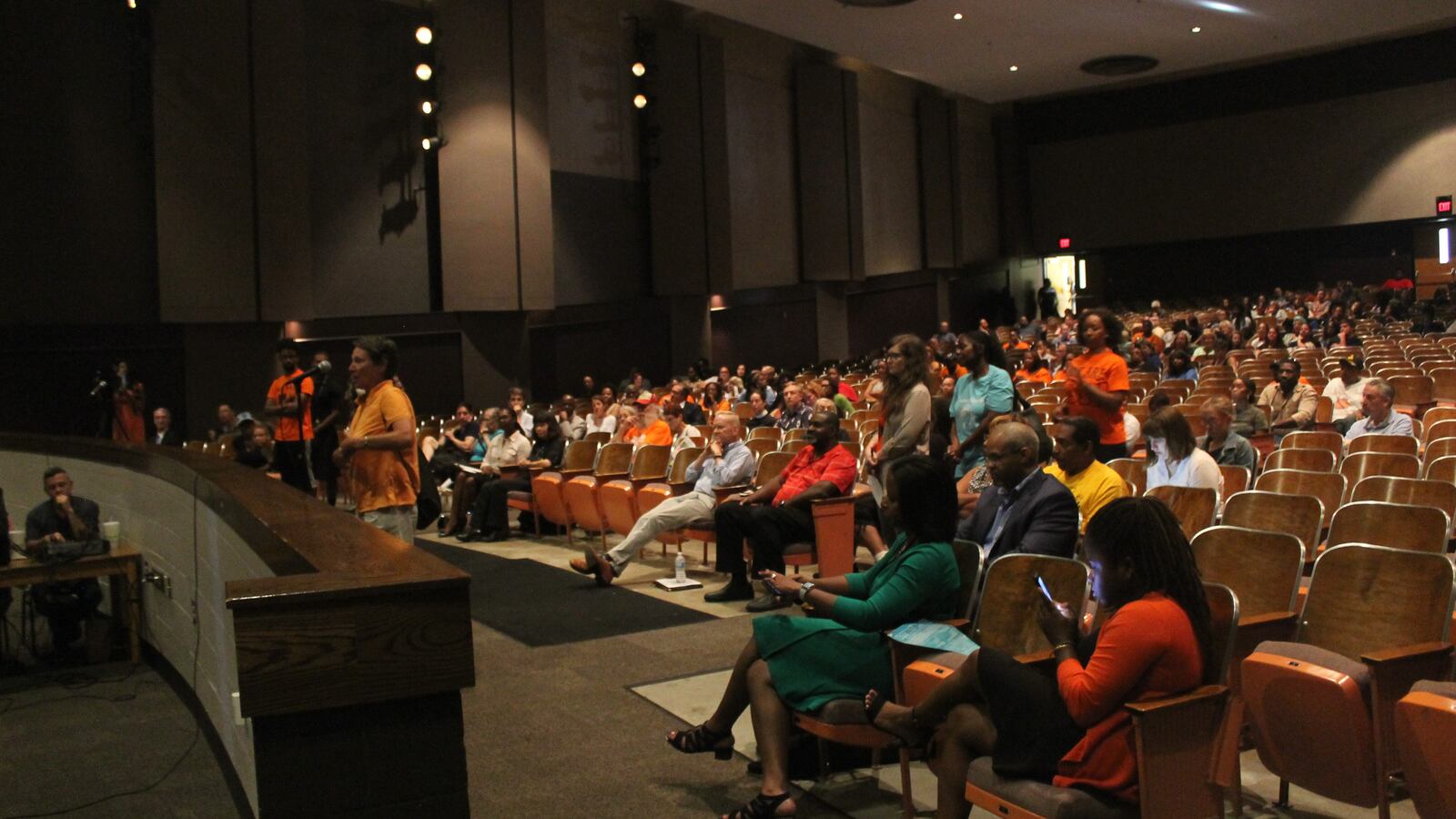 Hundreds of people gathered in the Broad Ripple High School auditorium Tuesday night.