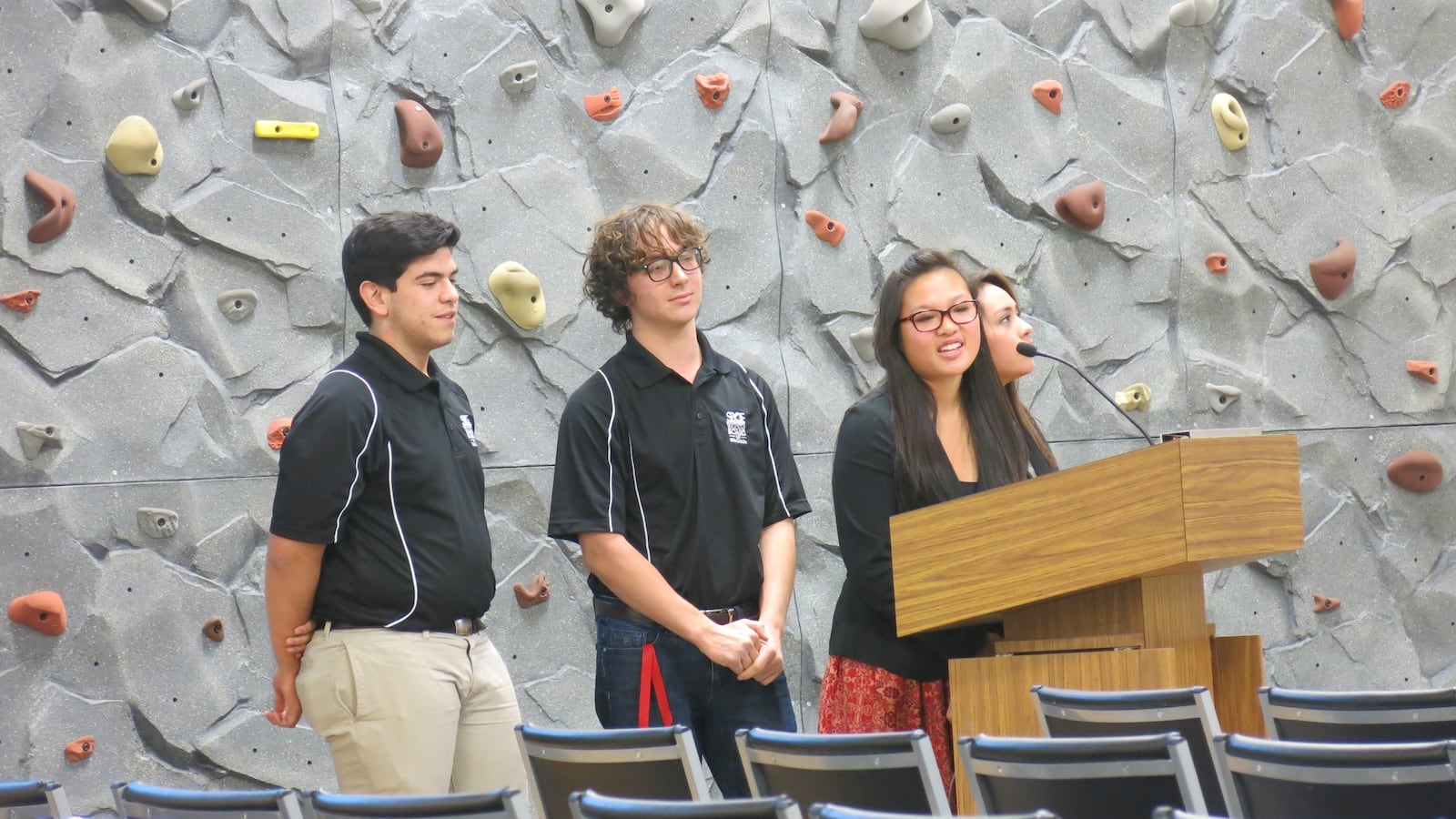 DPS's student board of education describes a visit to CASB and schools' participation in the Aspen Challenge at a meeting of the district's board on Jan. 15.