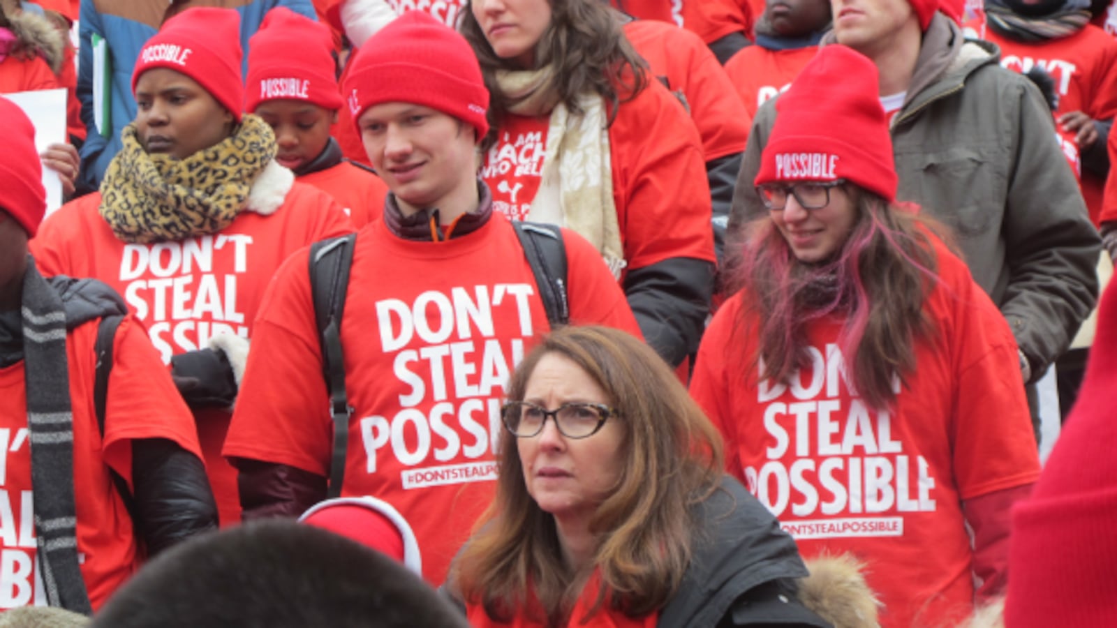 Eva Moskowitz at a parent rally in Albany in 2015