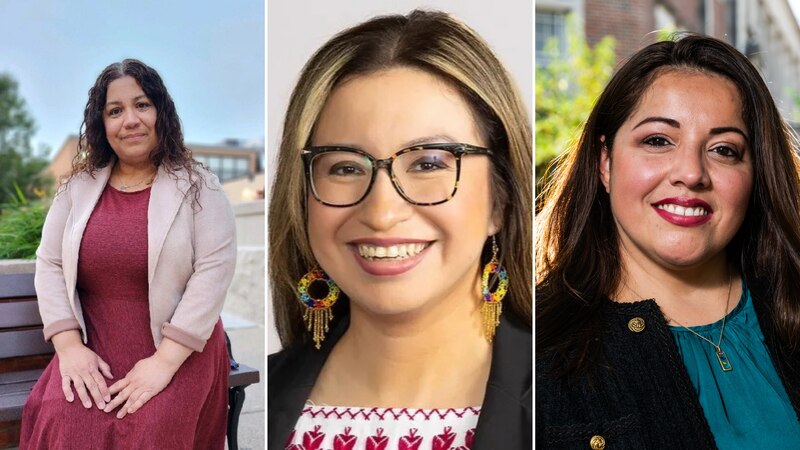 Collage of portraits, from left, Raquel Don; Yesenia Lopez, and Eva A. Villalobos.