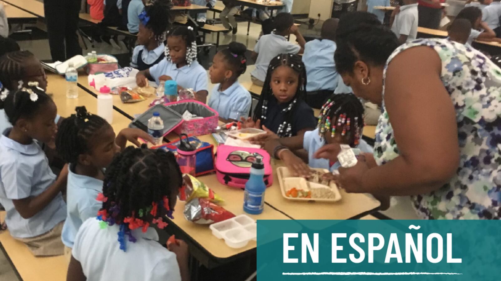 Students in the lunchroom at Golightly Education Center in Detroit. Some students do not get enough to eat at home, so many districts will distribute breakfast and lunch to students while schools are closed.