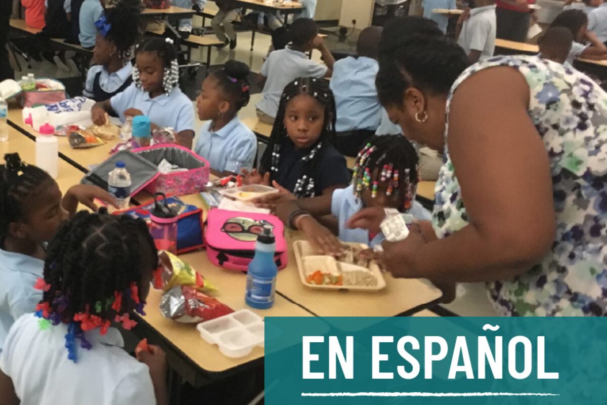 Students in the lunchroom at Golightly Education Center in Detroit. Some students do not get enough to eat at home, so many districts will distribute breakfast and lunch to students while schools are closed.