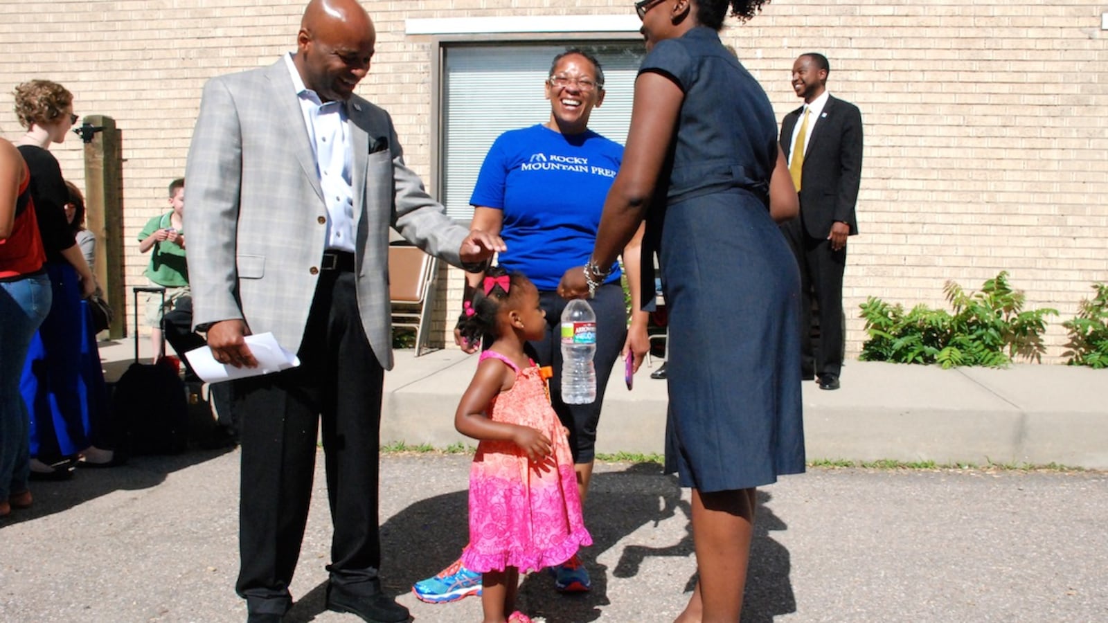 Denver Mayor Michael Hancock met with preschool families in 2014 before announcing his support for a tax increase for the Denver Preschool Program.