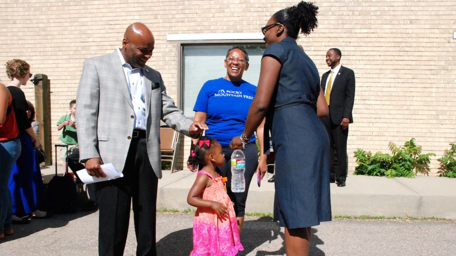 Denver Mayor Michael Hancock met with preschool families in 2014 before announcing his support for a tax increase for the Denver Preschool Program.