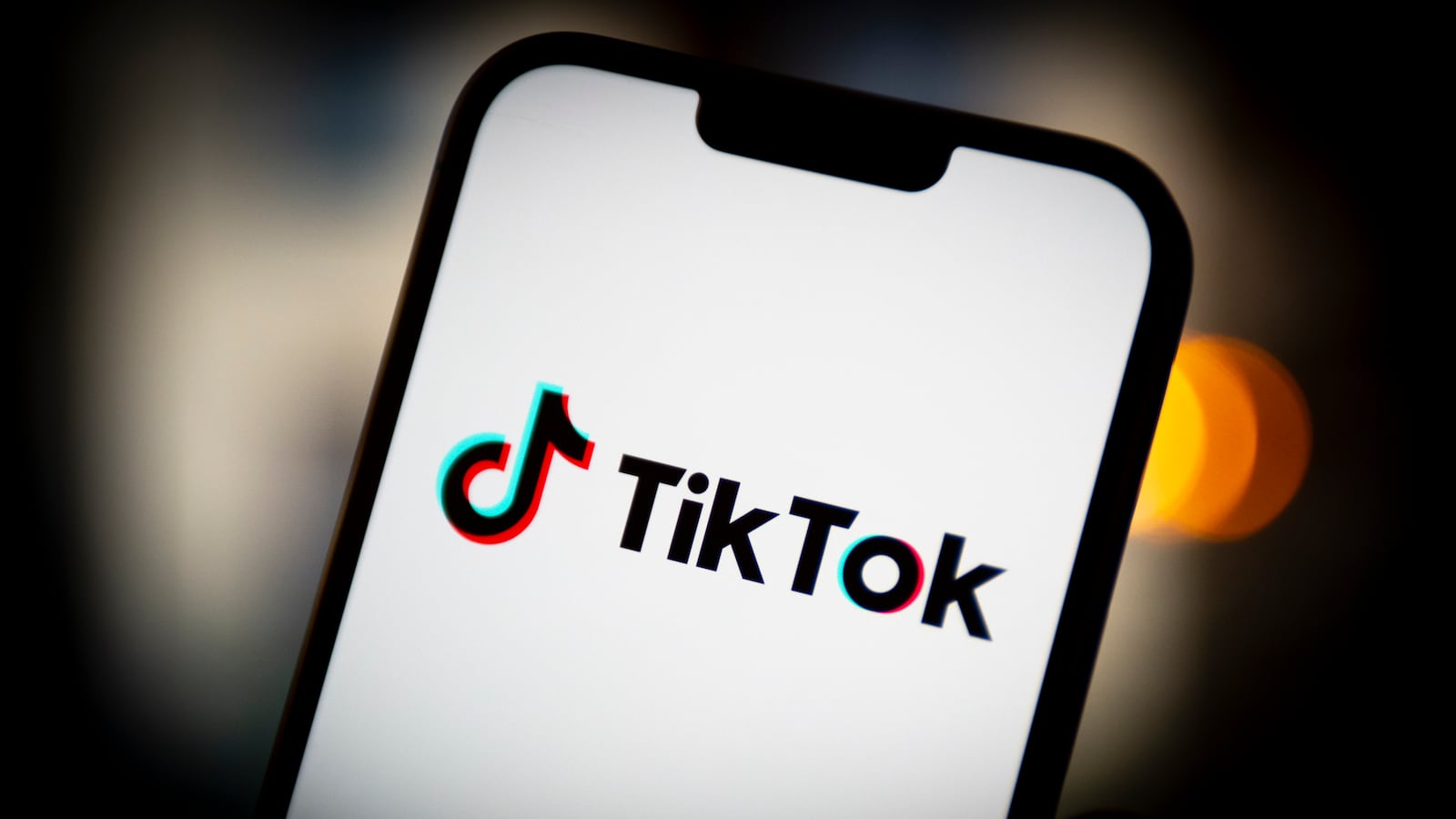 A smartphone screen with the TikTok logo on it.