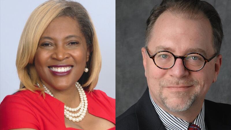 Head shots of Pamela Pugh and Mitchell Robinson, who won seats on the State Board of Education.
