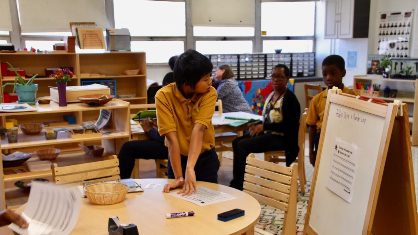A student in Jamilyn Cole's classroom works on an assignment.