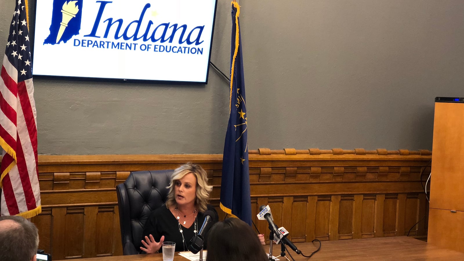 State Superintendent Jennifer McCormick announced she wouldn't seek re-election Monday at a press conference.