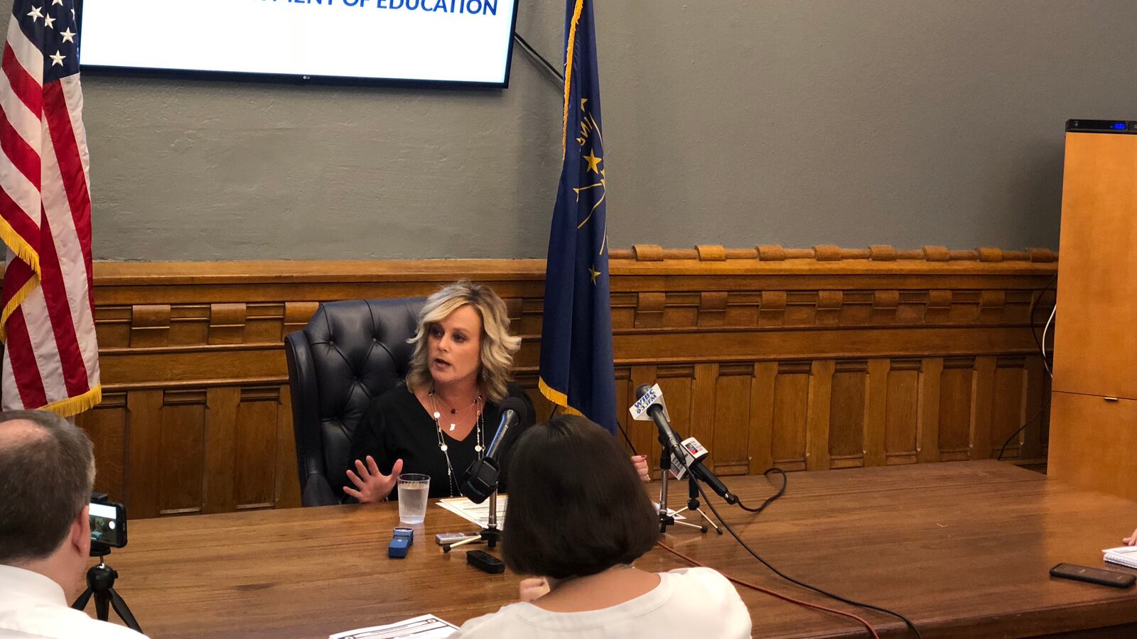 State Superintendent Jennifer McCormick announced she wouldn't seek re-election Monday at a press conference.