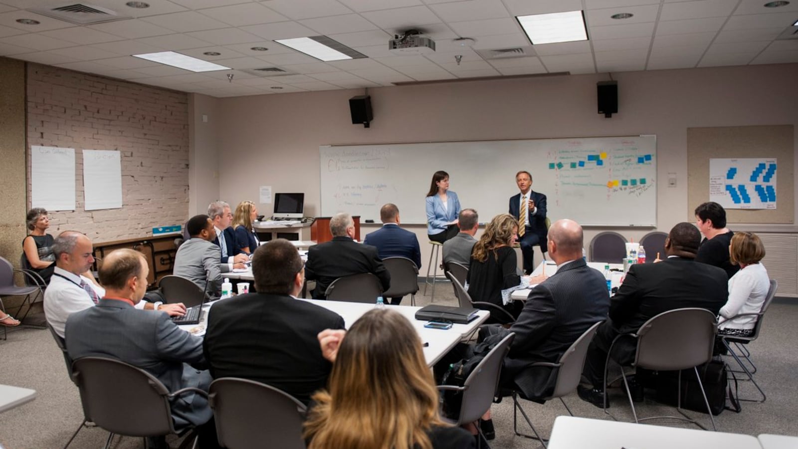 Assistant principals engage with Gov. Bill Haslam and Education Commissioner Candice McQueen as part of the Governor's Academy for School Leadership.
