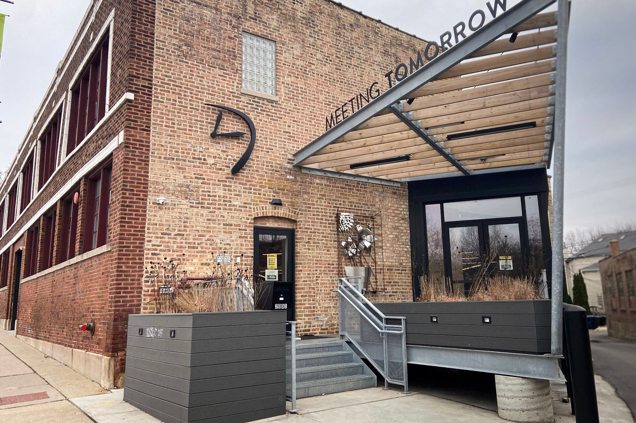 Exterior of the Meeting Tomorrow building.