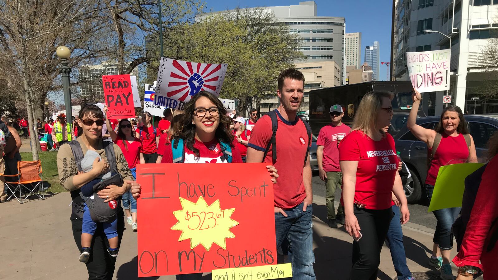 Colorado teachers rallied for more education funding on April 27, 2018.
